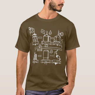 Camiseta Mens Brevejando Processo para Cerveja Artesanato M