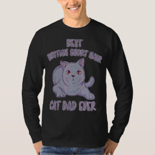 Camiseta Mens British Short Hair Papa Bkh Cat Short
