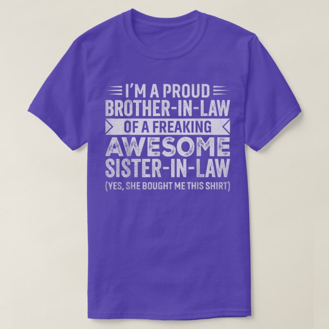 Camiseta Mens Brother em Direito Engraçado Presente da Irmã (Frente do Design)