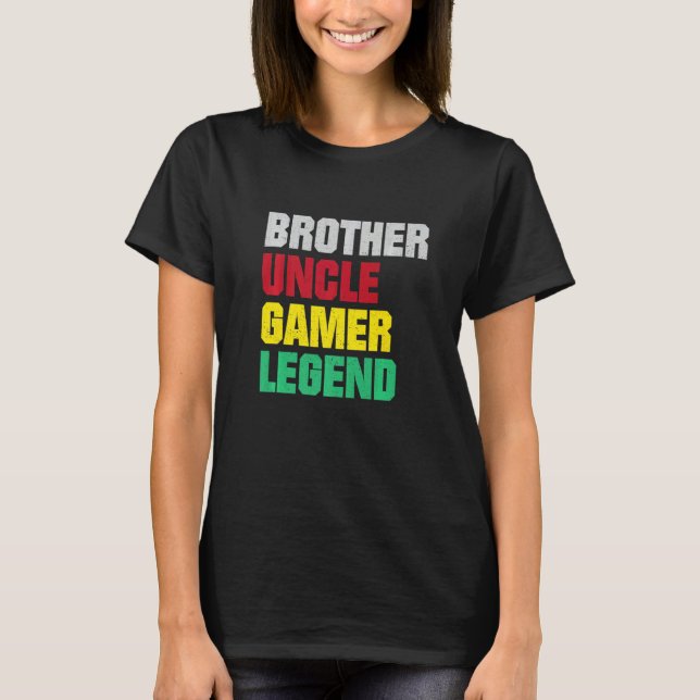 Camiseta Mens Brother Uncle Gamer Legend Favorite Best Game (Frente)