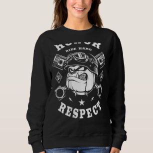 Camiseta Mens Brotherhood Club Biker Bulldog Respeito