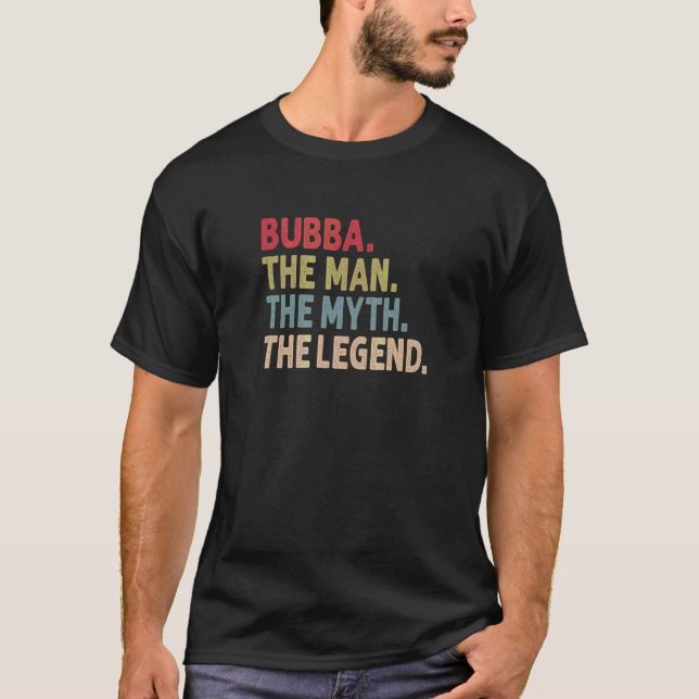 Camiseta Mens Bubba O Homem O Mito A Lenda Vovô Gordura (Frente)