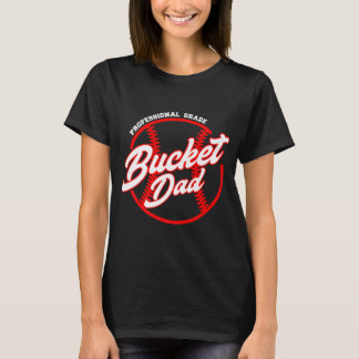 Camiseta Mens Bucket Dad Baseball Softball Pitcher Catcher