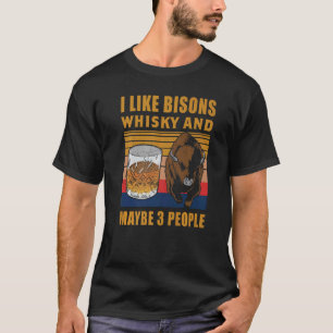 Camiseta Mens Buffalo Eu Gosto De Bisons Whisky E Talvez 3