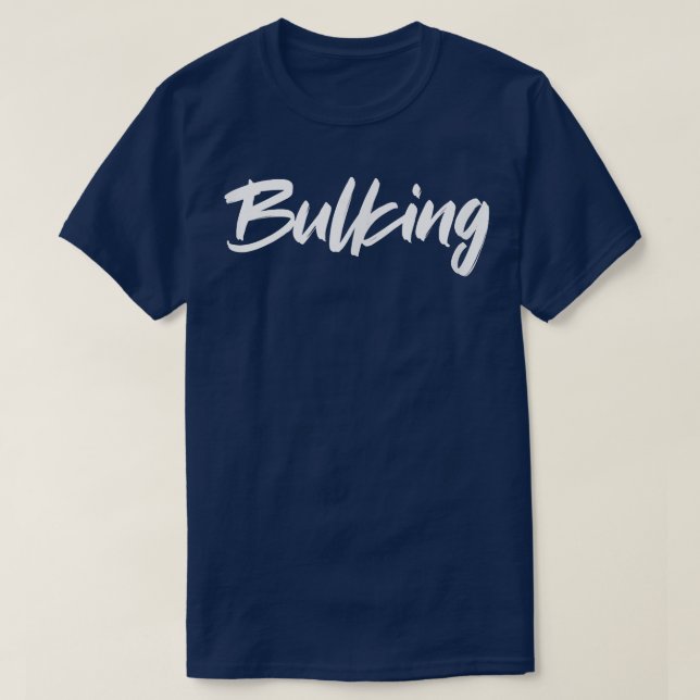 Camiseta Mens BULKING Gym Malhação Workout Bodybuilding Mot (Frente do Design)