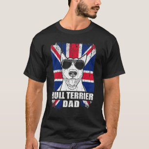 Camiseta Mens Bull Terrier Pai Legal Reino Unido Flag Vinta