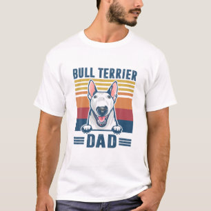 Camiseta Mens Bull Terrier Pai Padre Retro Bull Terrier Gi