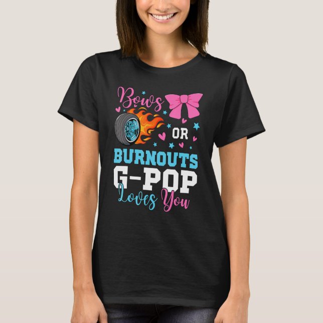 Camiseta Mens Burnouts or Bows G-pop loves you Gender Revea (Frente)