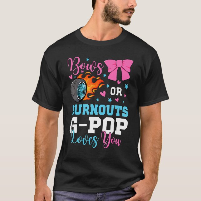 Camiseta Mens Burnouts or Bows G-pop loves you Gender Revea (Frente)