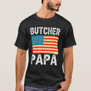 Camiseta Mens Butchery Butcher Papa Usa Flag Matador P