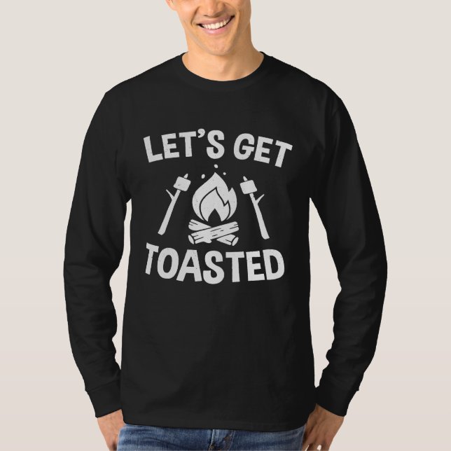 Camiseta Mens Campfire Smores Marshmallow acampamento deixa (Frente)