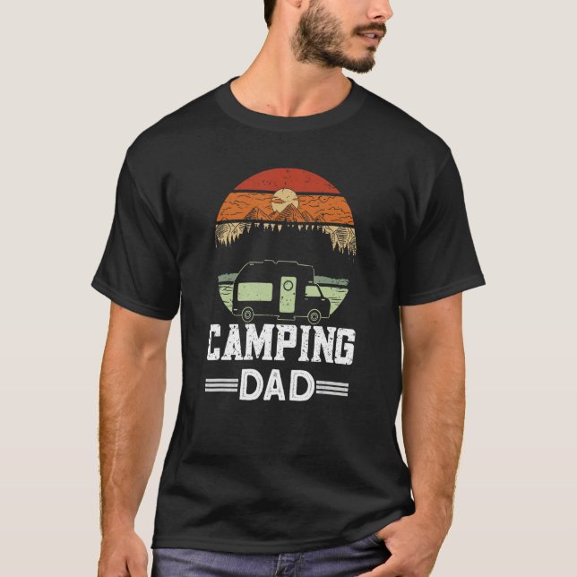 Camiseta Mens Camping Dad  Camper Caravan  Camping 11 (Frente)