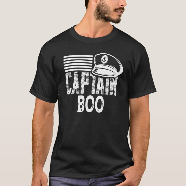 Camiseta Mens Capitão Boo Navegando Capitão Bo Proprietário (Frente)