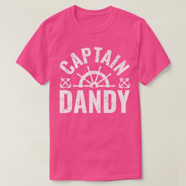 Camiseta Mens Capitão Dandy Boat Owner Lake Barco Padre (Frente do Design)
