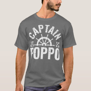 Camiseta Mens Capitão Poppo Boat Owner Lake Barco Padre