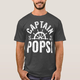 Camiseta Mens Capitão Popsi Boat Owner Lake Barco Padre