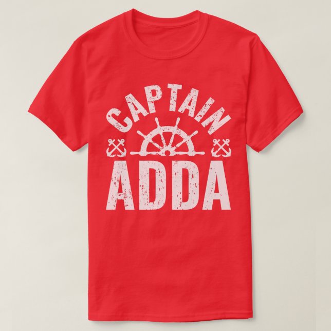 Camiseta Mens Captain Adda Boat Owner Lake Boating Father's (Frente do Design)