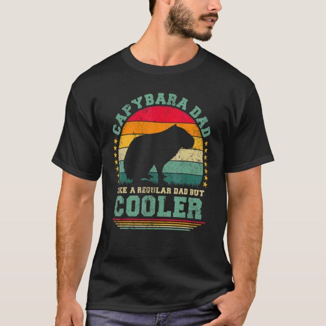 Camiseta Mens Capybara Pai Como Um Pai Regular Mas Fa Mais  (Frente)
