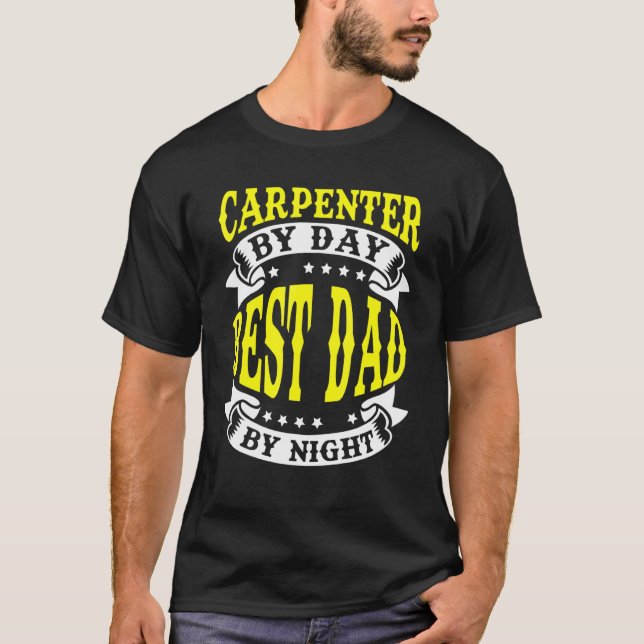 Camiseta Mens Carpenter Woodman Builder Pai (Frente)