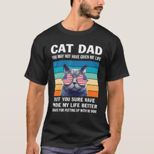 Camiseta Mens Cat Pai Vintage Pode Não Ter Me Deu Lif