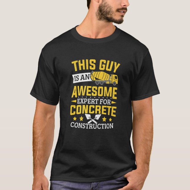 Camiseta Mens Cement Worker Expert Para Construção De Concr (Frente)