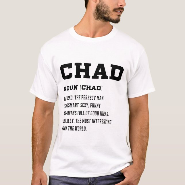 Camiseta Mens Chad - Presente de Nome da Família (Frente)