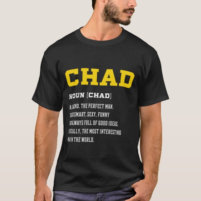 Camiseta Mens Chad - Presente de Nome da Família (Frente)