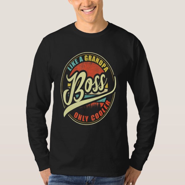 Camiseta Mens Chefe Como Um Avô Só Mais Frio (Frente)