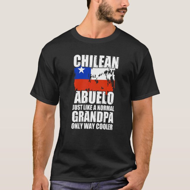 Camiseta Mens Chileno Abuelo Como Um Avô Normal Gra (Frente)