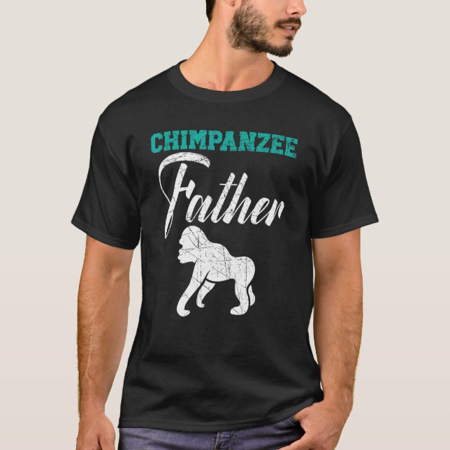 Camiseta Mens Chimpanzee Padre Monkey Willife Zoo (Frente)