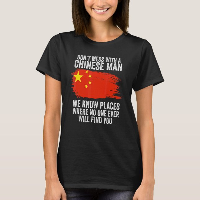 Camiseta Mens China Flag China (Frente)