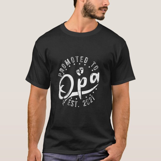Camiseta Mens Christmas Father's Day Gifts Promoted To Opa (Frente)
