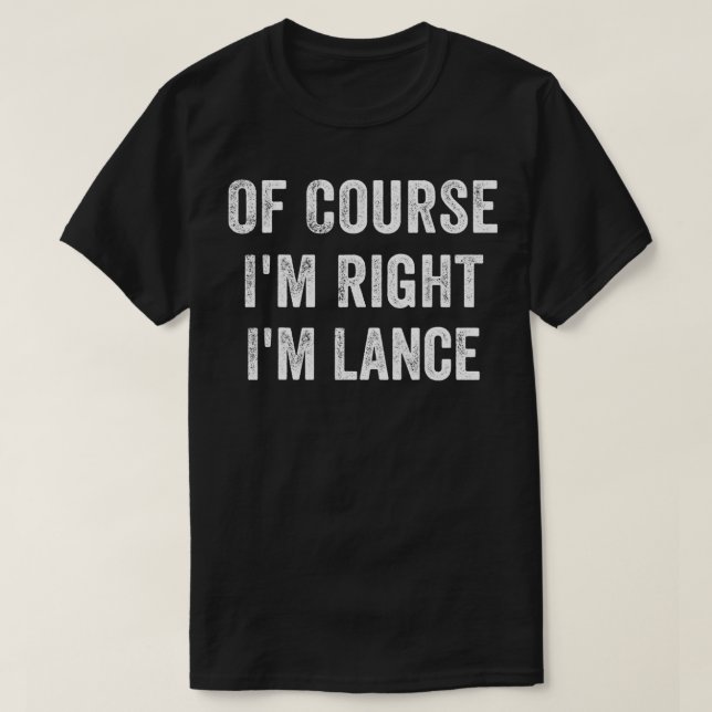 Camiseta Mens, claro que estou certo, sou Lance (Frente do Design)