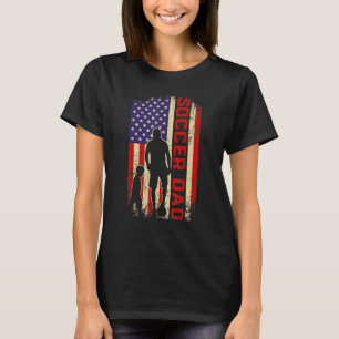 Camiseta Mens Classic Soccer Pai Bandeira Americana Patriót
