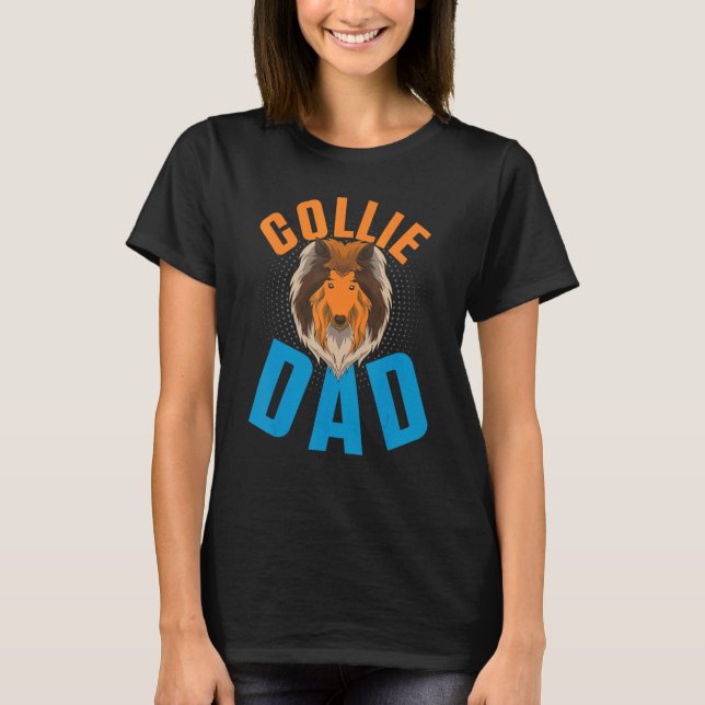 Camiseta Mens Collie Pai Proprietário do Cão Pet Dog Animal (Frente)