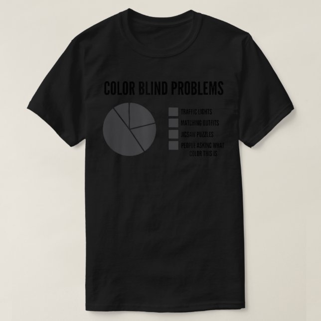 Camiseta Mens Color Blind Problems Pie Chart  (Frente do Design)