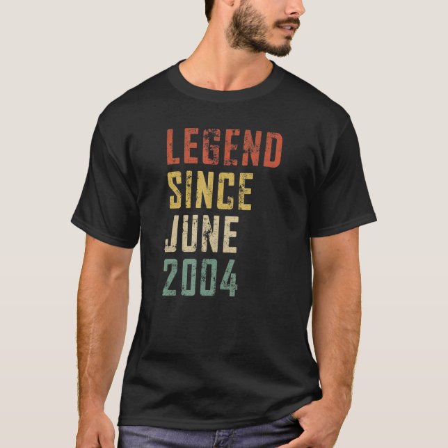 Camiseta Mens Com 18 Anos De Legenda Desde Junho De 2004 18 (Frente)
