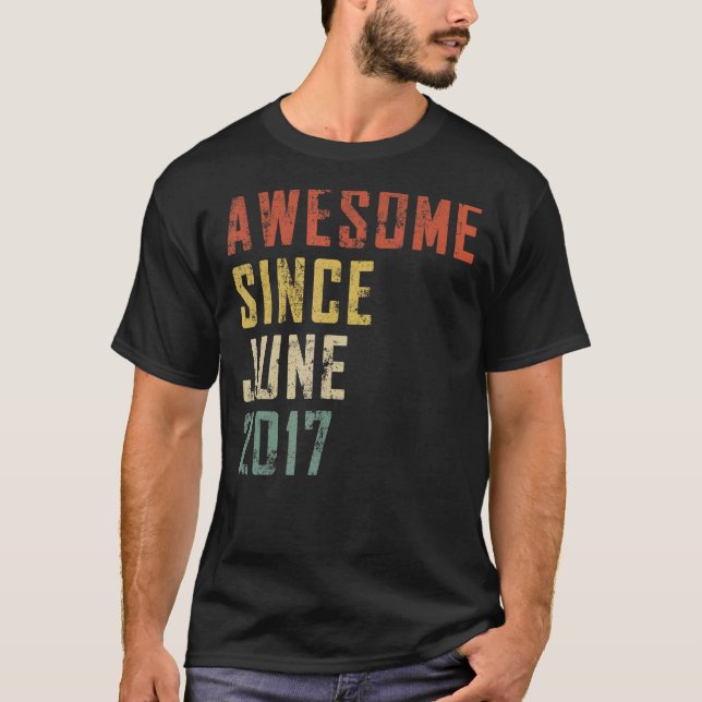Camiseta Mens Com 5 Anos De Idade Incrível Desde Junho De 2 (Frente)