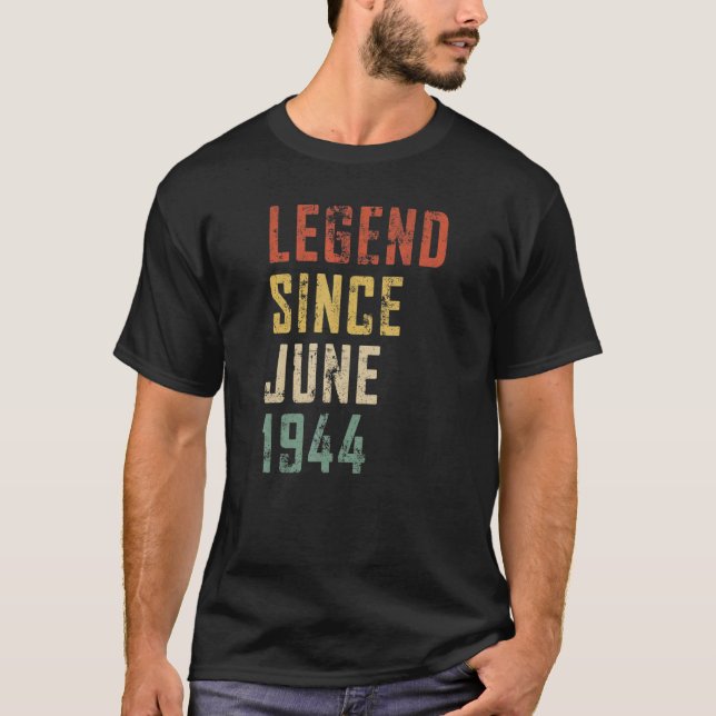 Camiseta Mens Com 78 Anos De Lenda Desde Junho De 1944 78º  (Frente)