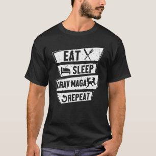 Camiseta Mens Comem Sleep Krav Maga Repete Autodefesa Israe