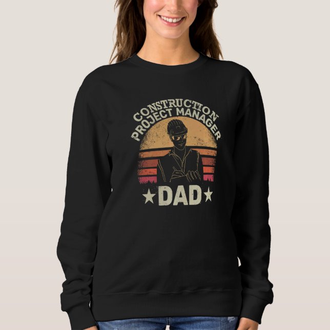 Camiseta Mens Construction Project Manager Dad  Constructio (Frente)