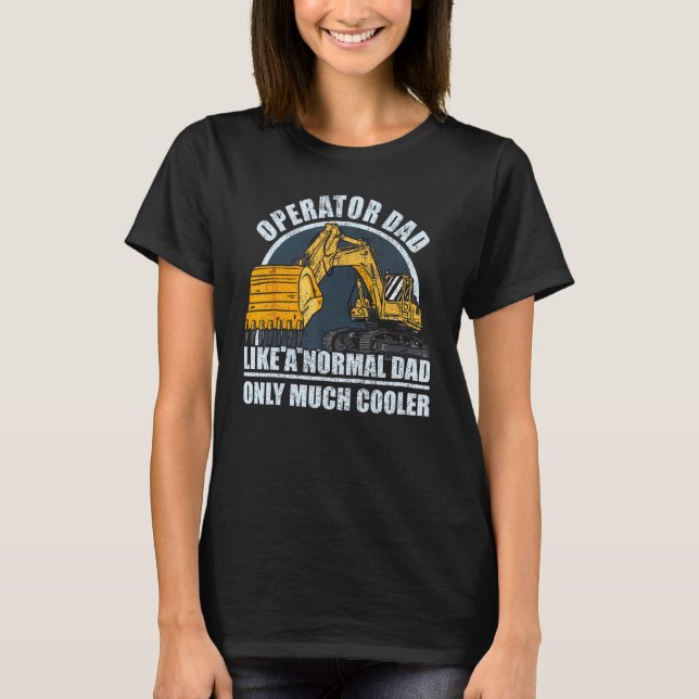 Camiseta Mens Construction Worker Heavy Equipment Excavator (Frente)