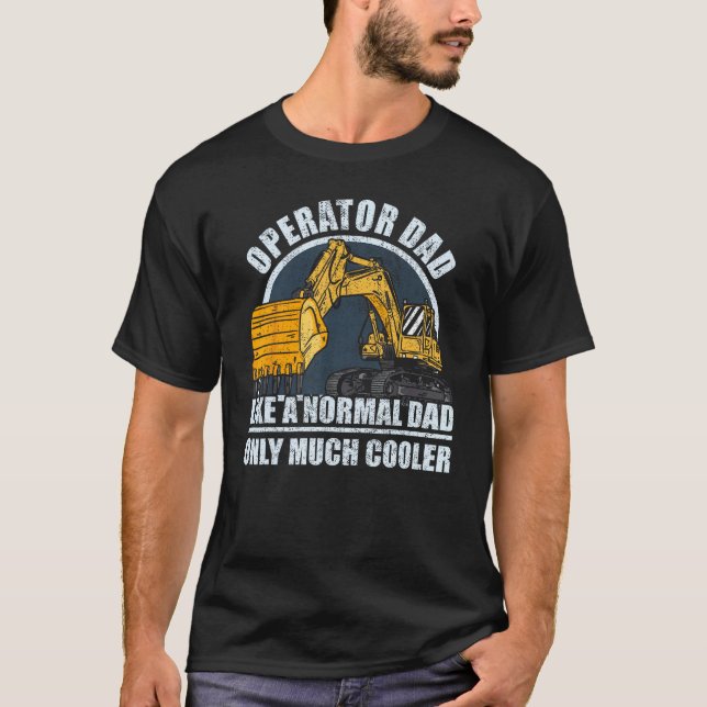 Camiseta Mens Construction Worker Heavy Equipment Excavator (Frente)