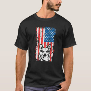 Camiseta Mens Corgi Dog American Flag 4 de julho