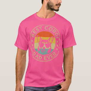 Camiseta Mens Corgi Dog Lover Vintage Sunset Melhor Pai de