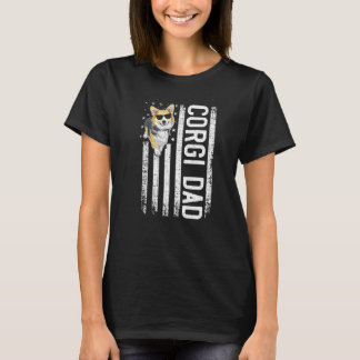 Camiseta Mens Corgi Para Pai De Cachorro Welsh Corgi Bandei