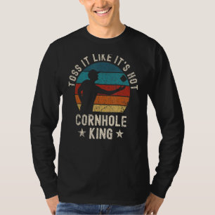 Camiseta Mens Cornhole King Summer Bag Diz Que Está Quente