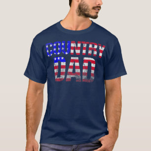 Camiseta Mens Country Music Pai Vintage American Flag