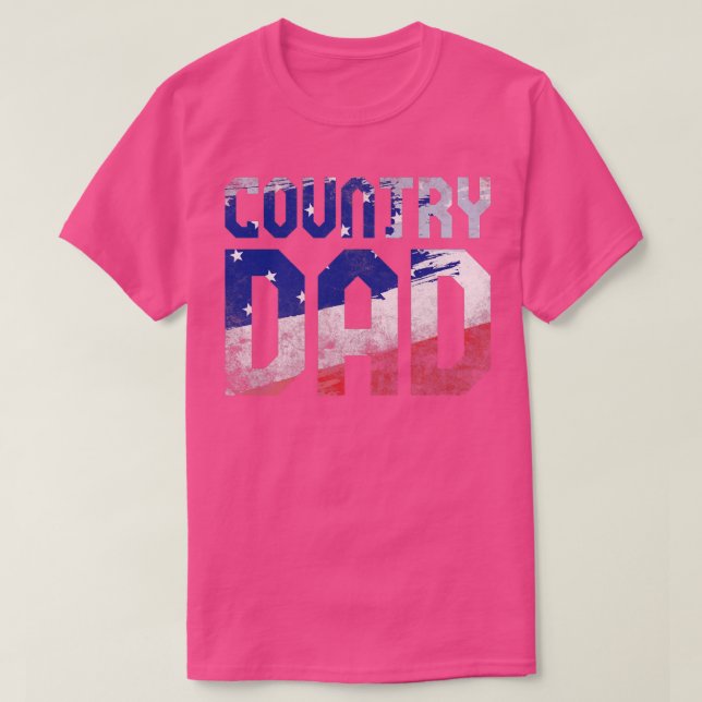 Camiseta Mens Country Music Pai Vintage American Flag (Frente do Design)