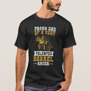 Camiseta Mens CowGirl & Barrel Racing Design para um Pai de